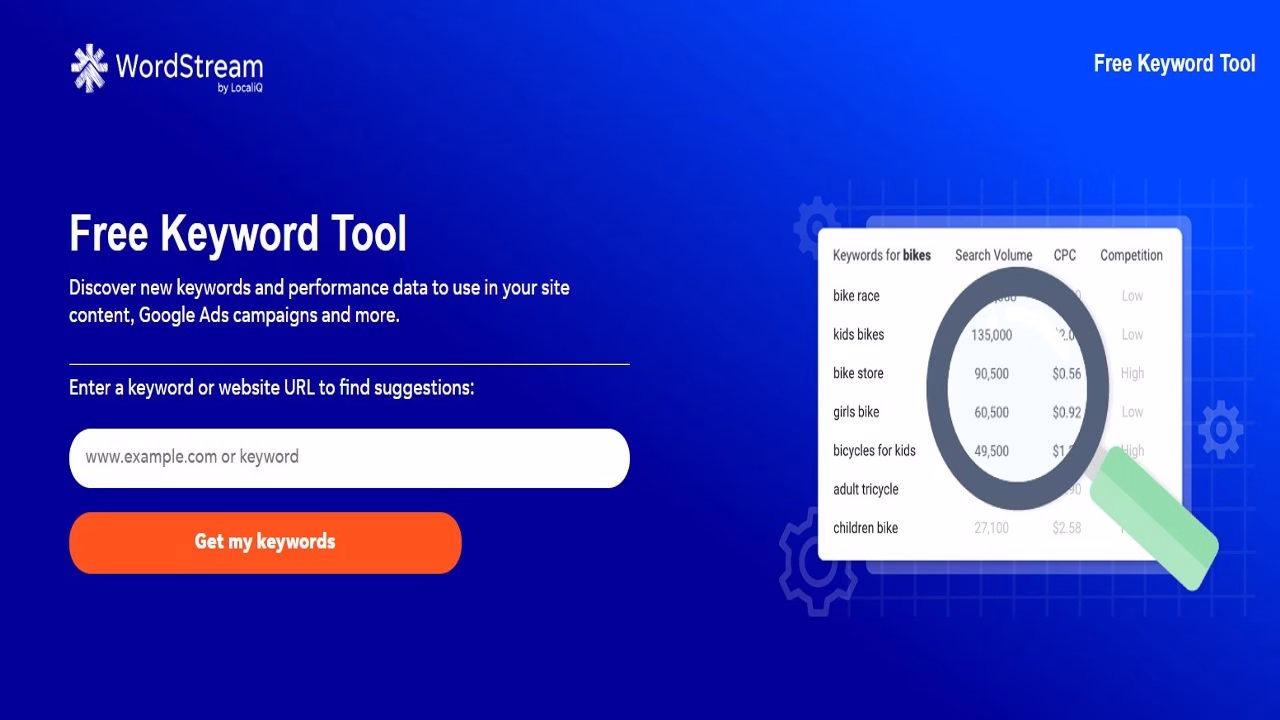 Home page of Word Stream