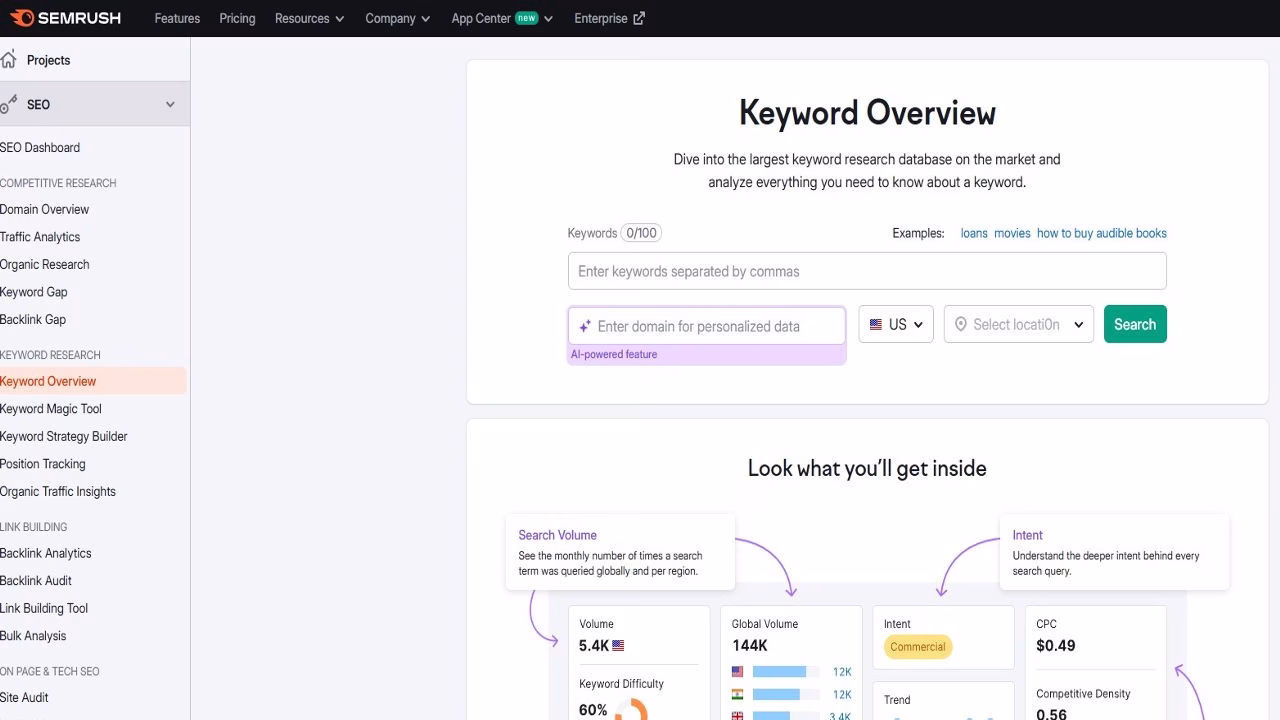 Tracking keyword progress