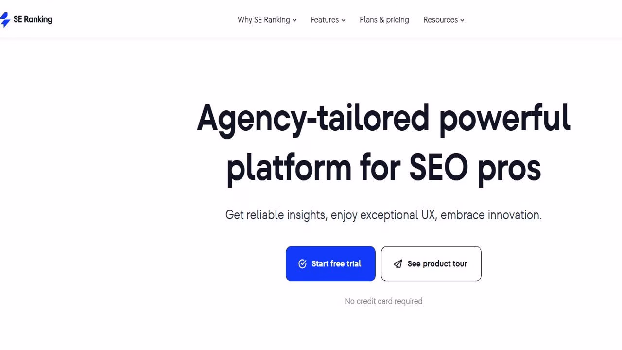 Home page of SE Ranking