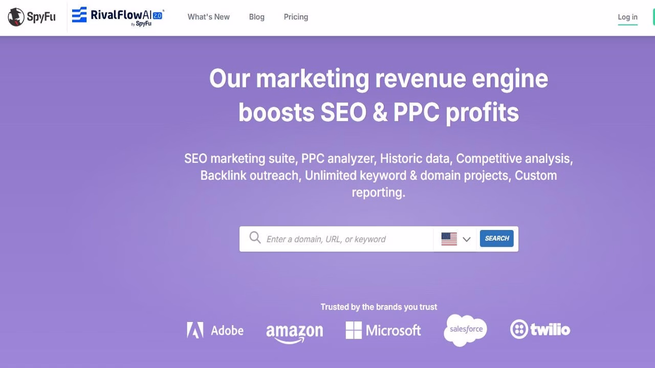 Home page of SpyFu