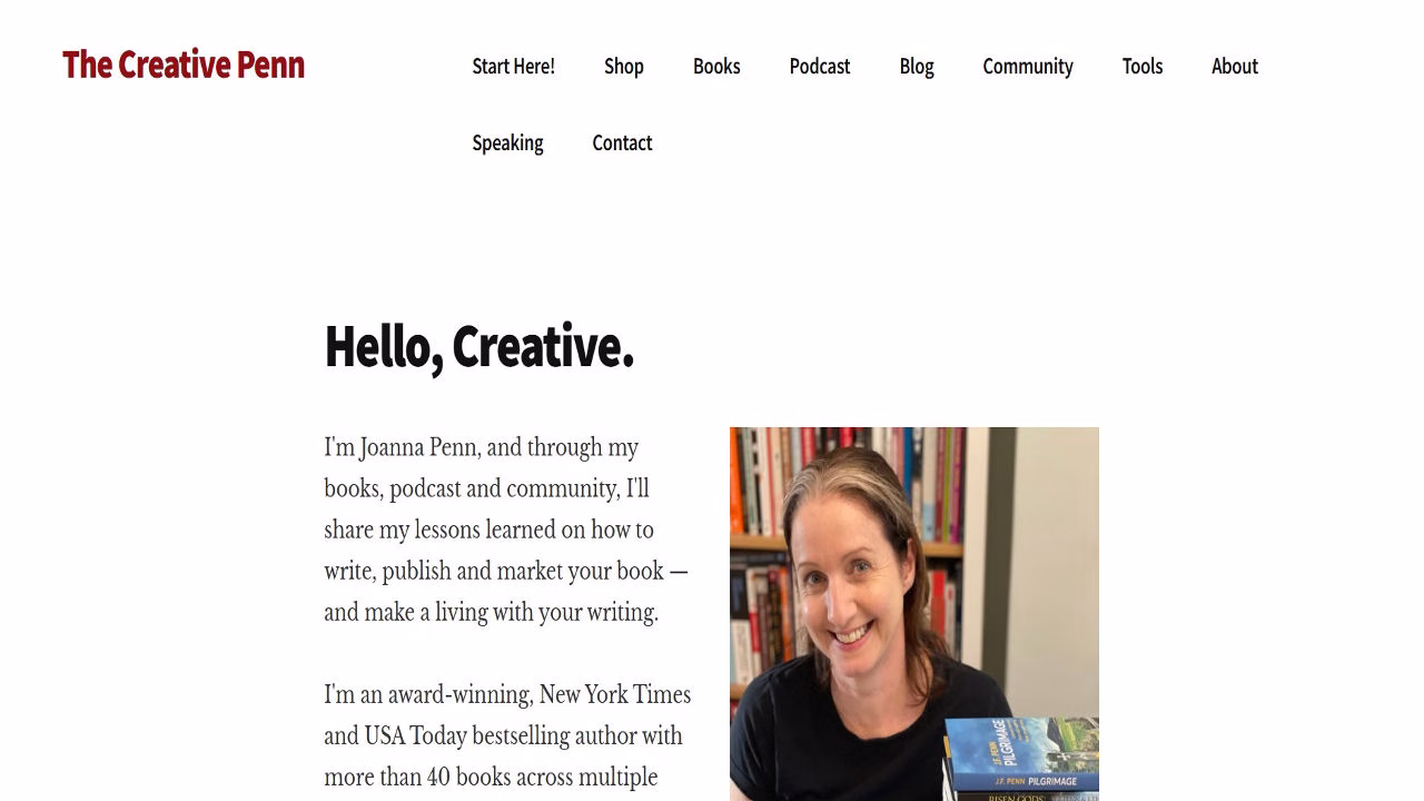 Screenshot or illustration of The Creative Penn blog focused on writing, publishing, and author tips