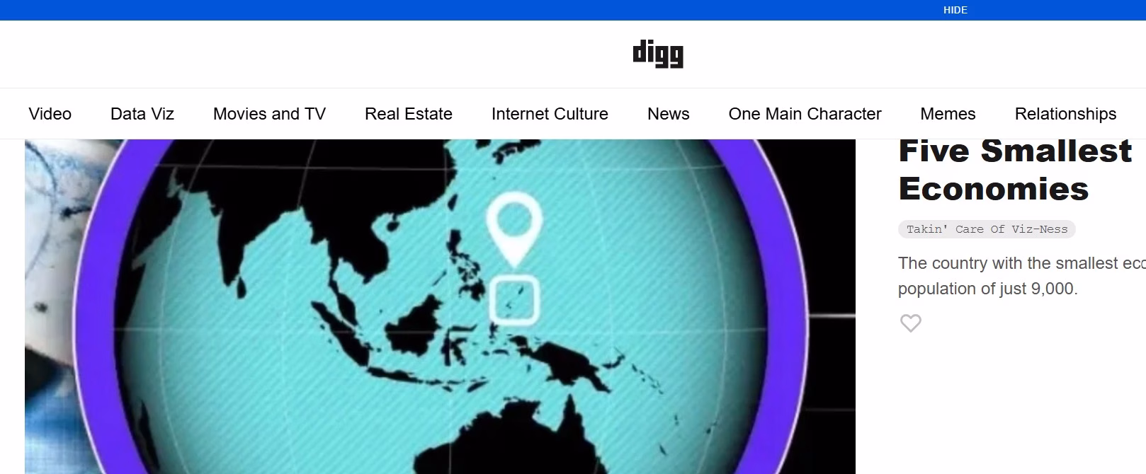 Digg home page screenshot