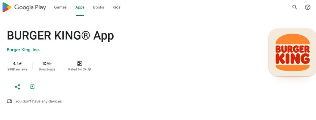 Burger King app and self-service kiosk for fast ordering
