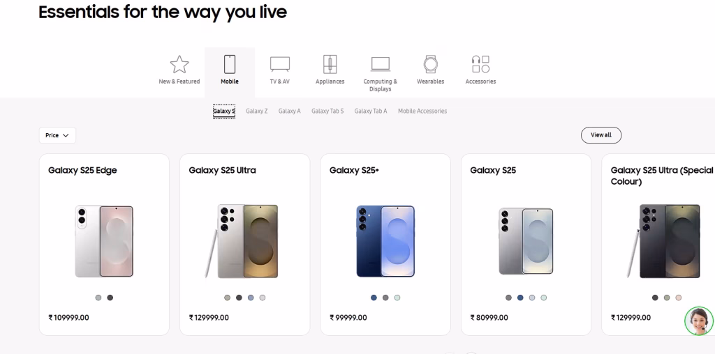 Samsung pricing strategy targeting all market segments