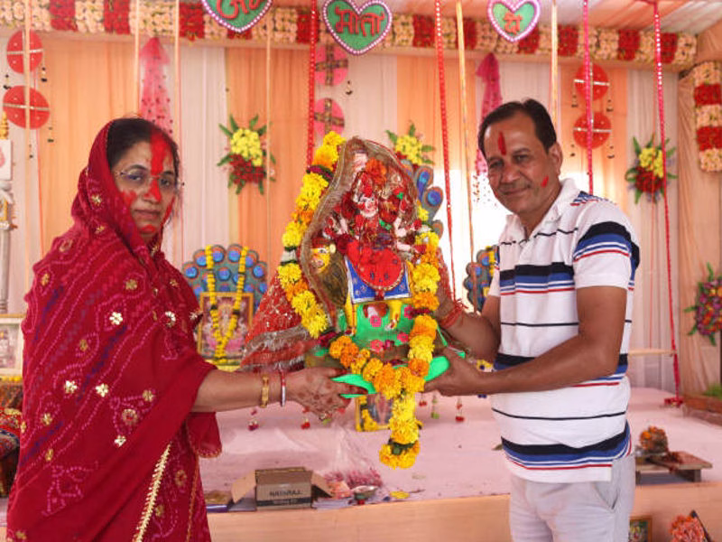 Wife sending festive Dussehra wishes to her husband