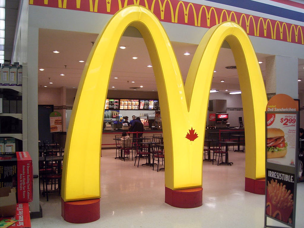 McDonald’s visual branding campaign using golden arches and bold colors