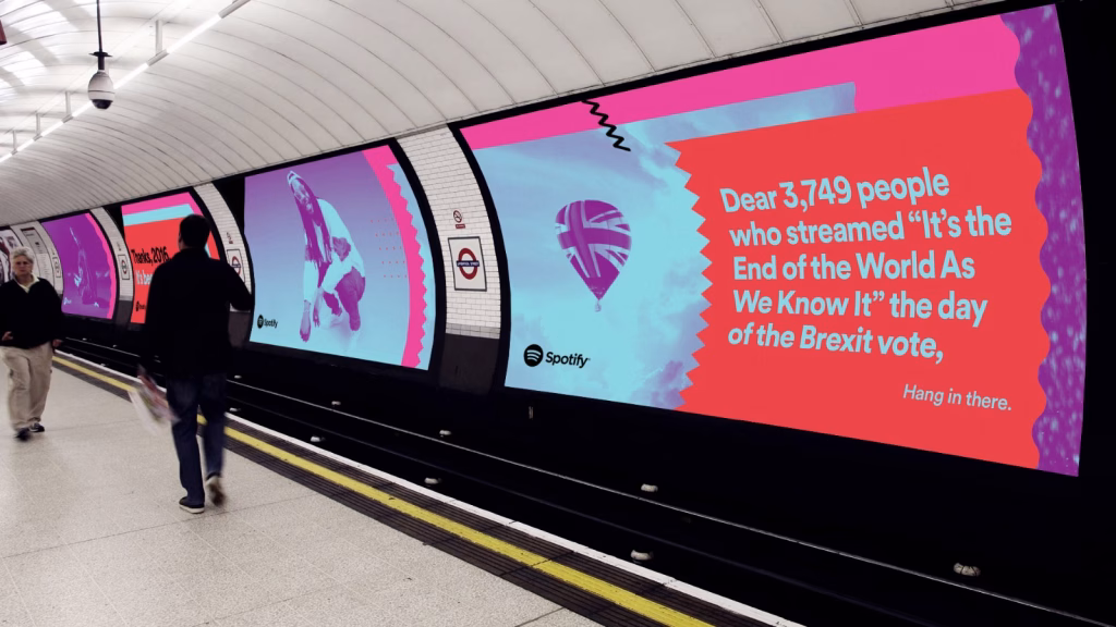 Spotify #2020Wrapped billboard campaign reflecting unique user behaviors during the pandemic