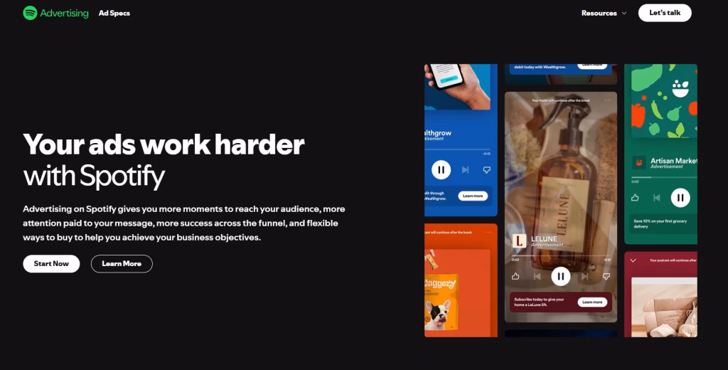 Multiple revenue streams for Spotify including subscriptions and advertising