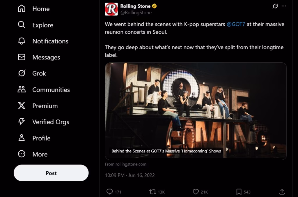 Twitter post showing a behind-the-scenes look at a team’s workday
