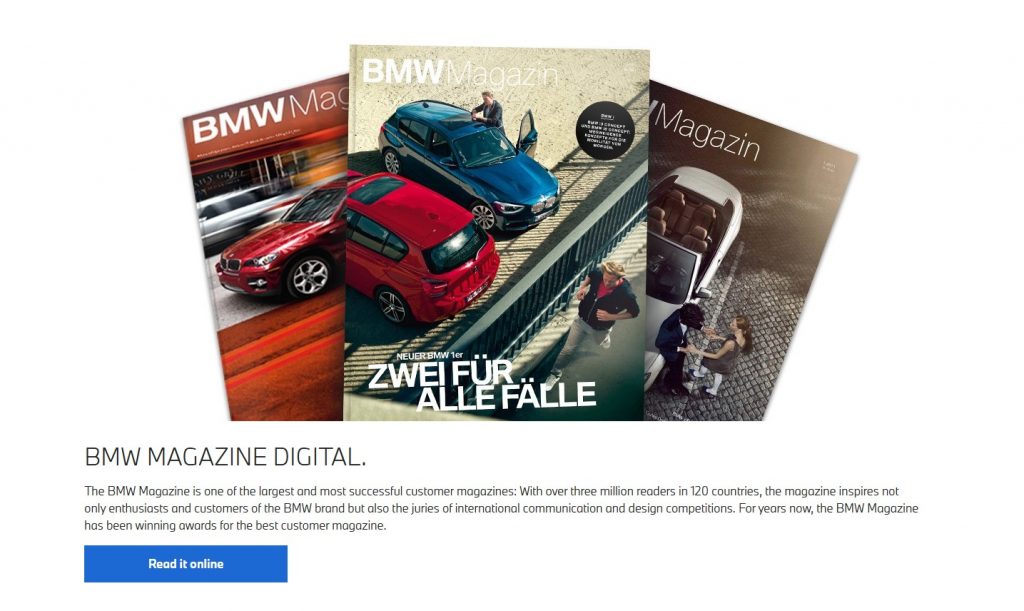 BMW magazine ad featuring a luxury car and clean design