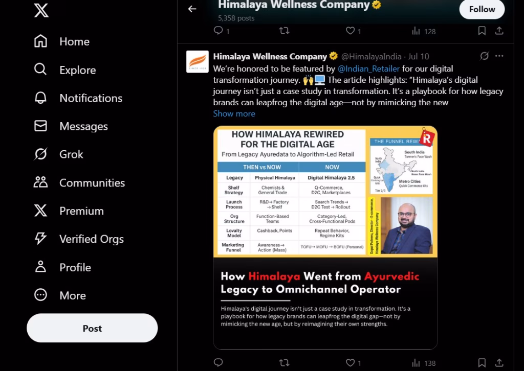 Example Twitter post sharing a positive customer review