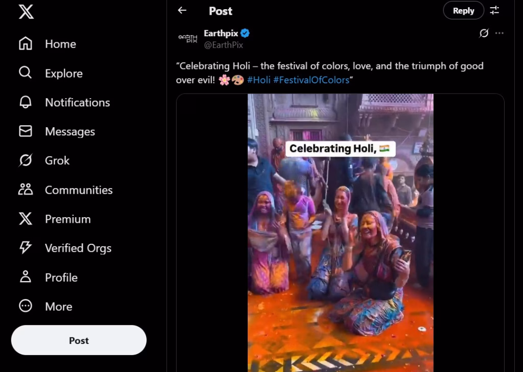 Twitter example celebrating a holiday with a themed post