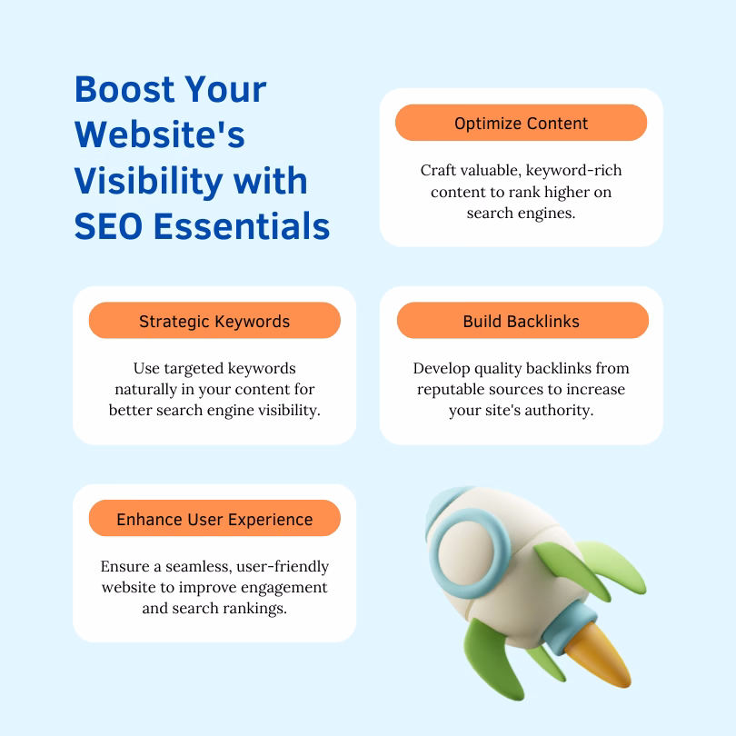 Infographic with simple SEO techniques to improve search rankings