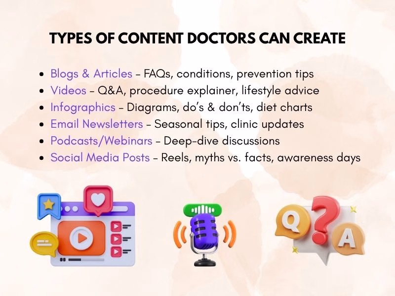 Different types of content doctors can create for effective patient engagement