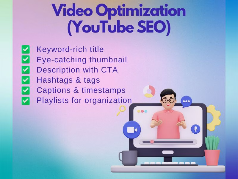 Infographic showing YouTube marketing strategy SEO tips for video optimization
