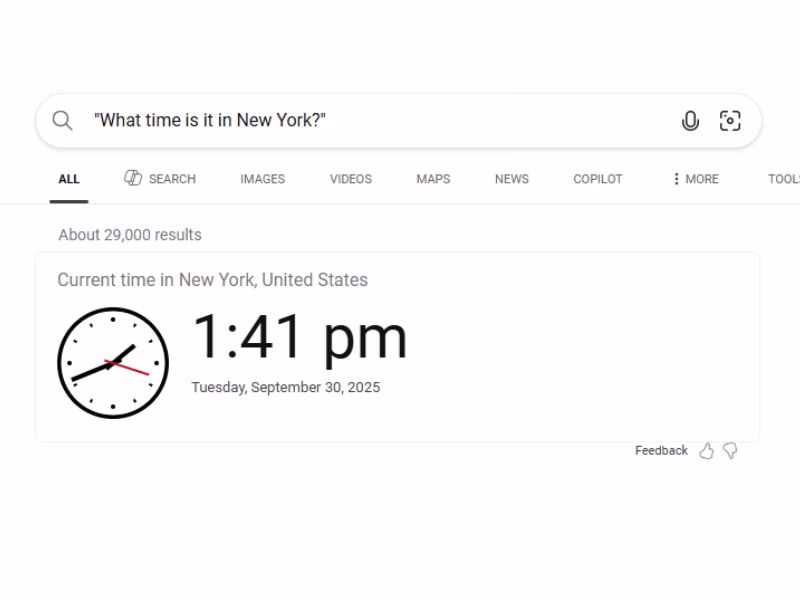 Zero Click Content example in Google search results