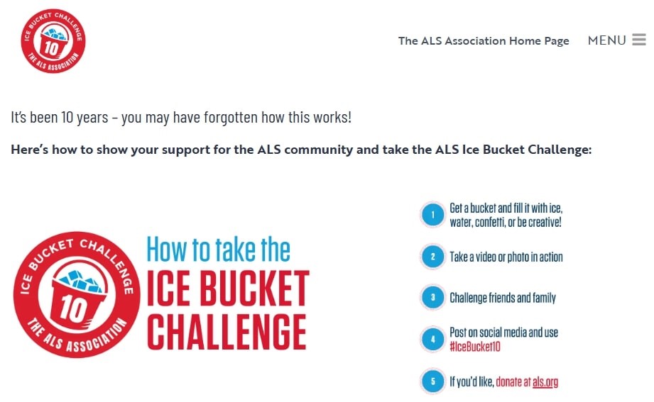 Ice bucket challenge of ALS