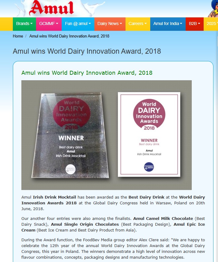 Amul’s international presence as a dairy brand from India