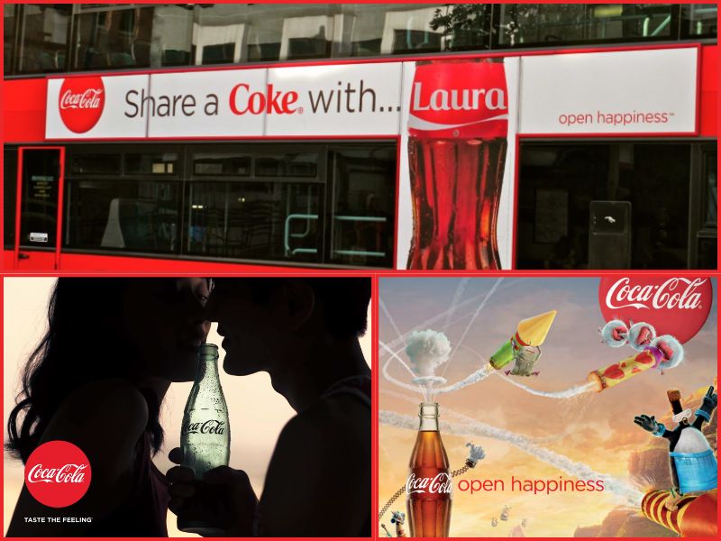 A “Share a Coke” bottle with a popular name printed, placed on a caf© table.
