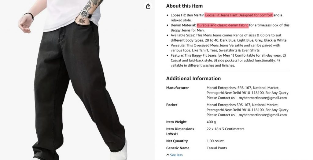Format product descriptions for easy reading
