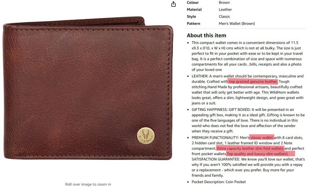 Use sensory and emotional language in product descriptions