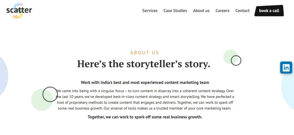 Scatter content marketing agency offering strategy and creation